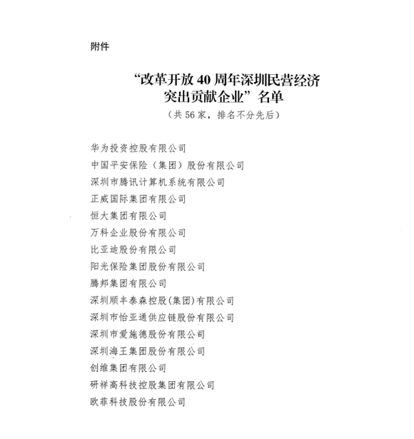 喜讯，Stake供应链荣获“改革开放40周年深圳民营经济突出贡献企业”称号  